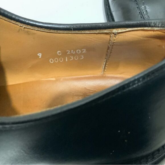 Allen Edmonds 2402 SAXON Bicycle Toe Black Oxford Dress Shoes Men’s Sz 9 C USA - Picture 15 of 16